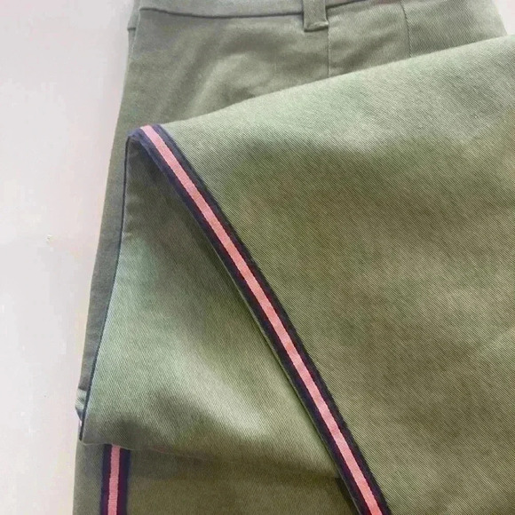 NWT Loft Modern Chino Crop army green with orange stripe size 2 - Picture 5 of 7